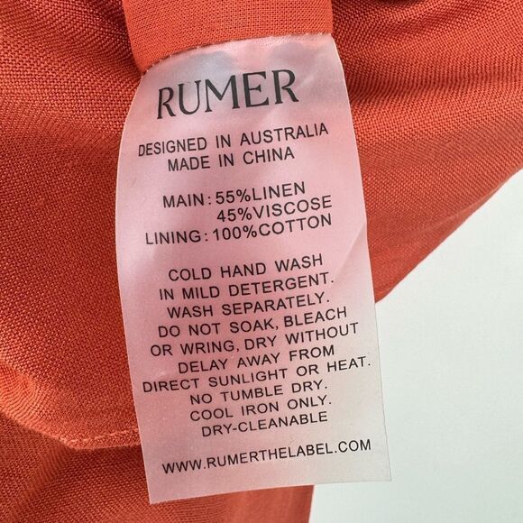 Rumer Roam Bandana Maxi Linen Chocolate Brown Cutouts Dress Med NWT - Picture 10 of 11